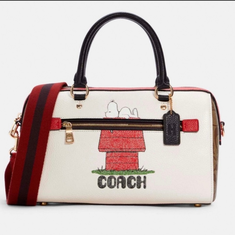 Coach X Peanuts Snoopy Rowan Satchel Purse